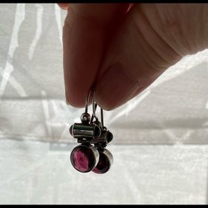 Silver and amethyst earrings.